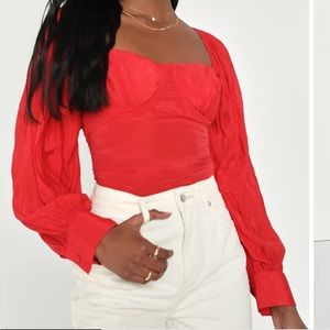 Lulu’s red long sleeve top